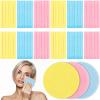 120 Pieces Facial Sponge Compressed,Round Face Cleansing Sponge,Makeup Removal Sponge Pad for Exfoliating Wash,Spa,Mask(Yellow,Pink,Blue) view 1