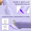3-in-1 Bikini Trimmer for Women, IPX7 Waterproof Electric Shaver for Women-Rechargeable Electric Razors for Pubic, Facial & Body Hair Trimmer with LED Display, Travel Kit & Painless Blades (Purple) view 3