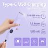 3-in-1 Bikini Trimmer for Women, IPX7 Waterproof Electric Shaver for Women-Rechargeable Electric Razors for Pubic, Facial & Body Hair Trimmer with LED Display, Travel Kit & Painless Blades (Purple) view 4