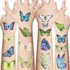 10 Sheets Cute Butterfly Temporary Tattoos Stickers, Birthday Themed Party Supplies Decoration Favors Cartoon Cute Sticker view 1