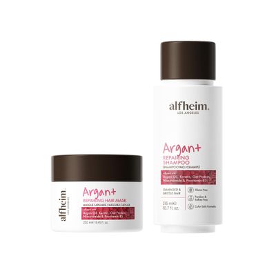 ALFHEIM Argan Repairing Shampoo & Hair Mask 2 Pieces Set Sulfate-Free, Paraben-Free with Argan Oil, Keratin & Niacinamide for Intense Repair, Daily Care, Hydration & Frizz Control