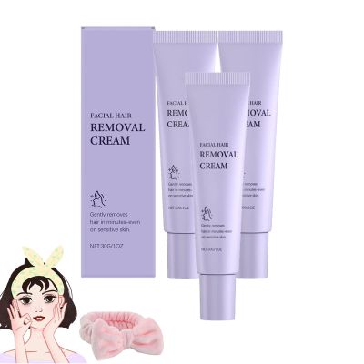Gentle and Painless Facial Hair Removal Cream, Facial Hair Removal Cream for Women and Men,Effective Quick Painless Gentle and Soothing Face Hair Removers (1, 3Pcs)