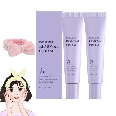 Gentle and Painless Facial Hair Removal Cream, Facial Hair Removal Cream for Women and Men,Effective Quick Painless Gentle and Soothing Face Hair Removers (1, 2Pcs)