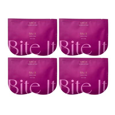 BAWDY Bite It 4 Pack - Plant Based Collagen Butt Mask - Hydrating + Toning Beauty Treatment - 2 Sheets, One for Each Cheek - Clean Beauty for Your Butt (4 Single Use Masks)