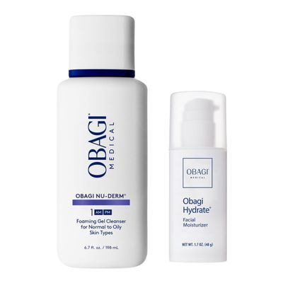 Obagi Nu-Derm Foaming Gel & Hydrate Facial Moisturizer Bundle  Deep Cleansing with Aloe Vera & Intense All Day Hydration