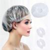 100 PCS Disposable Shower Caps Thickened Waterproof Hair Bath Caps for Women Men Girls Travel Spa Hotel Home Use Salon - Multi-Purpose Elastic Plastic Clear Shower Caps, Essentials Accessories(20.5") view 1