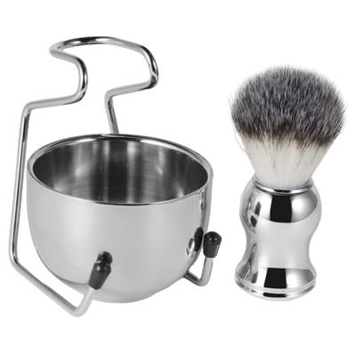 BESTYASH 1set Men Shaving Kit Shaving Brush Bowl and Cleaning Brush for Comfortable and Convenient