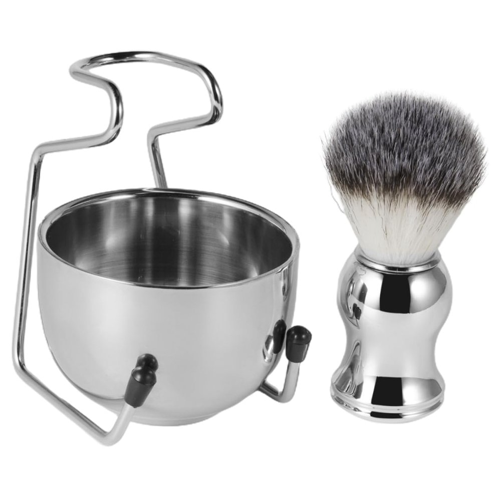BESTYASH 1set Men Shaving Kit Shaving Brush Bowl and Cleaning Brush for Comfortable and Convenient