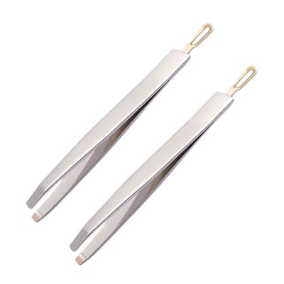VALICLUD 2pcs Dual-use Stainless Steel Eyebrow Tweezers for Makeup and Grooming Ergonomic Design for Precise Application for Eyebrows and False Eyelashes and Lightweight
