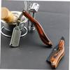VALICLUD Clip Razor Holder Wooden Handle Portable Manual Beard Trimmer for Shaving and Eyebrow Grooming Sturdy Design for Men view 4