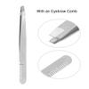 Eyebrow Hair Removal Tweezer Makeup Beauty Tool Close to Skin with Comb Stainless Steel Material Comfort Hold view 4