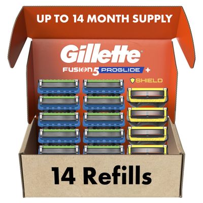 Gillette Fusion5 ProGlide Razor Refills for Men 10 Count + Fusion5 ProGlide Shield Refills 4 Count, 14 Total Blade Refills