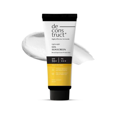 De-construct Face Gel Sunscree | Gel based sunscreen for oily, combination skin, normal skin | Broad spectrum sunscreen, No White Cast, Lightweight - 50g