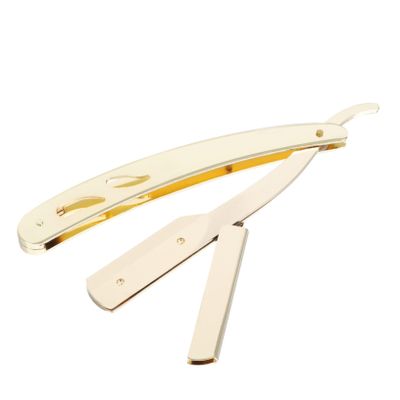 TOGEVAL Golden Facial Hair Razor Manual Shaving Tool Handheld Shaver for Men Women Multipurpose Hair Cutter for Home Use Comfortable to Hold Design
