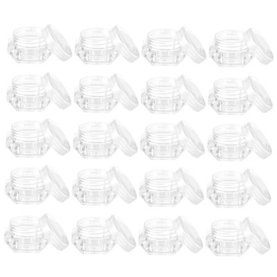 TOGEVAL 20Pcs Refillable Transparent Cosmetic Jars Diamond Shape Empty Loose Powder Containers for Glitter Eye Shadow and Storage for DIY Makeup Organization