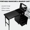 SXXZYAZJ Foldable Manicure Workstation, Portable Manicure Table, Professional Expanded Nail Desk, Modern Rolling Art Nail Booth for Outdoors, Mobile Manicure Accessories, Travel Art Nail Desk,Pink view 4