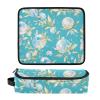 2 in 1 Hair Tools Organizer with Heat Resistant Pad Waterproof Hair Tools Travel Organizer for Curling Iron Straightener Flat Hair Dryer, Blue Gem Leaf Travel Bag for Hair Tools view 3