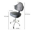 Cadiario Rolling Stool Heavy Duty Super Soft Seat Cushion 360Swivel Supported Backrest Adjustable Height Upgraded Salon Stool Chair,Tattoo Facial Massage Spa Medical Home Office Black view 2