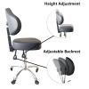 Cadiario Rolling Stool Heavy Duty Super Soft Seat Cushion 360Swivel Supported Backrest Adjustable Height Upgraded Salon Stool Chair,Tattoo Facial Massage Spa Medical Home Office Black view 4