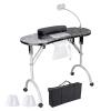 SXXZYAZJ Nail Table Portable Manicure Table with Dust Collector & LED Lamp, Manicure Table Foldable, for Home Spa Beauty Salon Mobile Nail Tech (Color : Svart) view 1