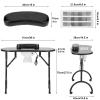 SXXZYAZJ Nail Table Portable Manicure Table with Dust Collector & LED Lamp, Manicure Table Foldable, for Home Spa Beauty Salon Mobile Nail Tech (Color : Svart) view 2