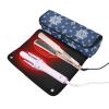 2 in 1 Hair Tools Organizer with Heat Resistant Mat Waterproof Portable Open Flat Travel Bag for Hot Tools Curling Iron Flat Irons Hair Volumizer Styler, Snowflakes Navy Blue Women view 2