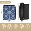 2 in 1 Hair Tools Organizer with Heat Resistant Mat Waterproof Portable Open Flat Travel Bag for Hot Tools Curling Iron Flat Irons Hair Volumizer Styler, Snowflakes Navy Blue Women view 4