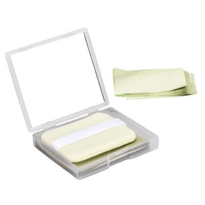 DECOMELODY Tea Oil Blotting Paper for Oily Skin 100 Sheets Absorbent Face Oil Sheets Powder Puff for Men and Women for Makeup Touch-Ups