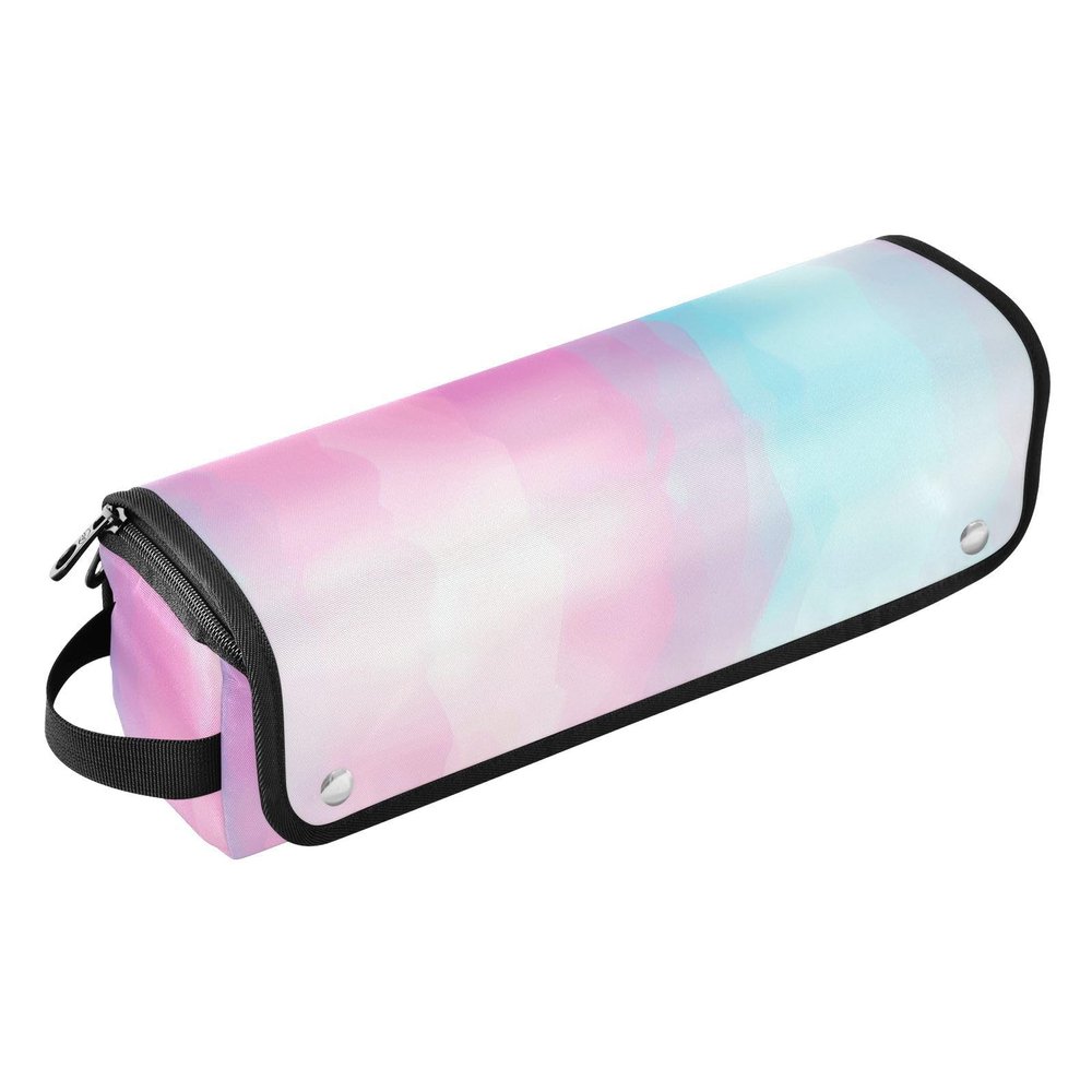 2-in-1 Curling Iron Travel Case and Heat Resistant Mat with Zipper Portable Hair Styling Tool Organizer for Straigheners, Curling Iron, Hair Dryer, Light Blue Pink Gradient Hair Accessories