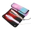 2-in-1 Curling Iron Travel Case and Heat Resistant Mat with Zipper Portable Hair Styling Tool Organizer for Straigheners, Curling Iron, Hair Dryer, Light Blue Pink Gradient Hair Accessories view 2