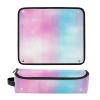 2-in-1 Curling Iron Travel Case and Heat Resistant Mat with Zipper Portable Hair Styling Tool Organizer for Straigheners, Curling Iron, Hair Dryer, Light Blue Pink Gradient Hair Accessories view 3