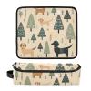 2-in-1 Curling Iron Travel Case with Removable Heat Resistant Mat Hair Tools Organizer Storage Bag for Curling Iron Straightener Flat Hair Dryer, Merry Christmas Dog Beige Travel Bag for view 3