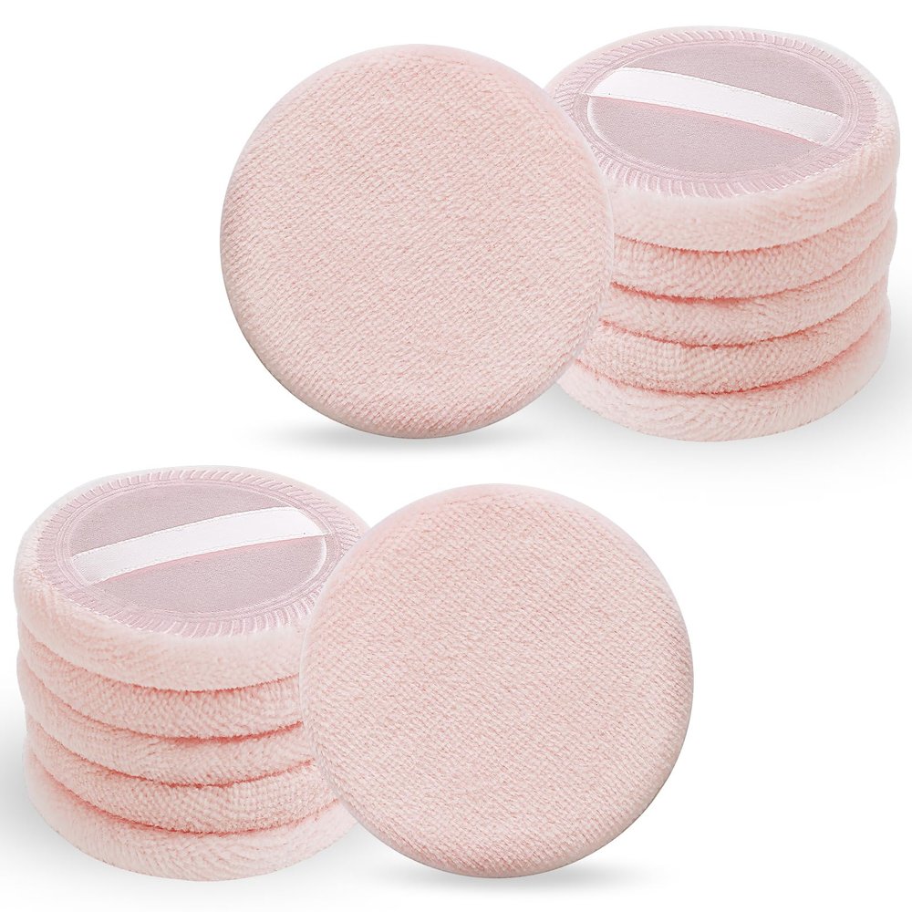 12 PCS Setting Powder Puff Round Pink Makeup Powder Puffs Round Cotton Powders Puffs Cotton Cosmetic Puff Mini Portable Sponge Cushion for Foundation Settings