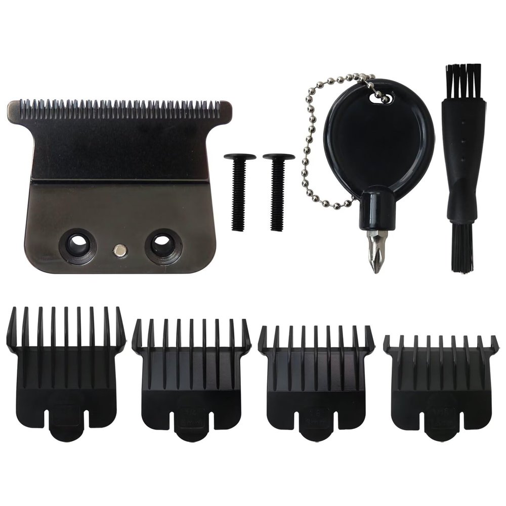 707B Replacement Blade Compatible for BaBylis-PRO FX787 & FX726 Trimmers, Replacement Blades with 4 Guards Set 1 Screwdriver Compatible for BaByliss Trimmer (Black)