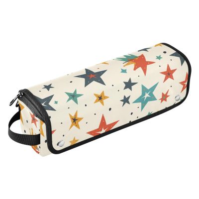 2 in 1 Hair Tools Organizer and Heat Resistant Mat with Zipper Carrying Case Flat Curling Iron Waterproof Organizer for Flat Irons, Straighteners, Curling Irons, Crown Stars Pattern Travel