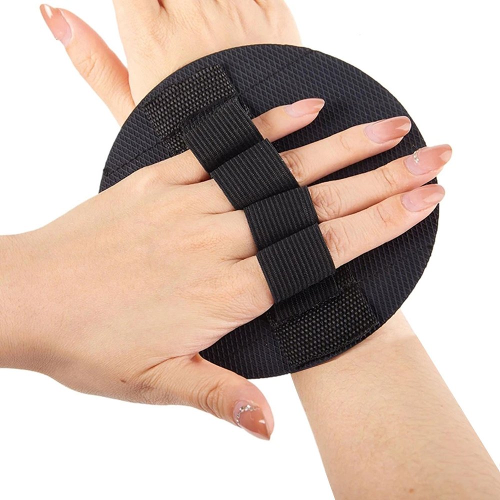 AIYUNC Exfoliating Gloves, Body Scrubber Bath Shower Silicone Exfoliates Gently for Shower, Spa, Dead Skin Cell Remover Black,5.3inch