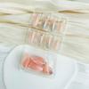 BQZQPAMZ 24pcs Press On Nails Medium Length White Glitter Almond Shape Fake Nails With Rhinestone Line Design Glue On Nails Full Coverage Acrylic Nails Women DIY Manicure Decoration Accessories view 3