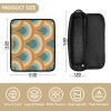 2-in-1 Curling Iron Travel Case and Heat Resistant Mat with Zipper Waterproof Portable Open Flat Travel Bag for Flat Iron Hot Tools and Haircare Accessories, Orange and Teal Seamless Pattern view 4