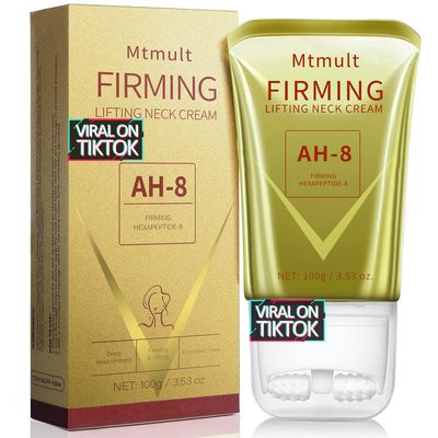 Mtmult AH-8 Firming Neck Cream, Neck Creams for Tightening and Firming, Neck Cream Tightening Lifting Sagging Skin, Hydrolyzed Collagen, Ceramide NP, Allantoin, Lifting Cream for Women & Men (Pack 1)