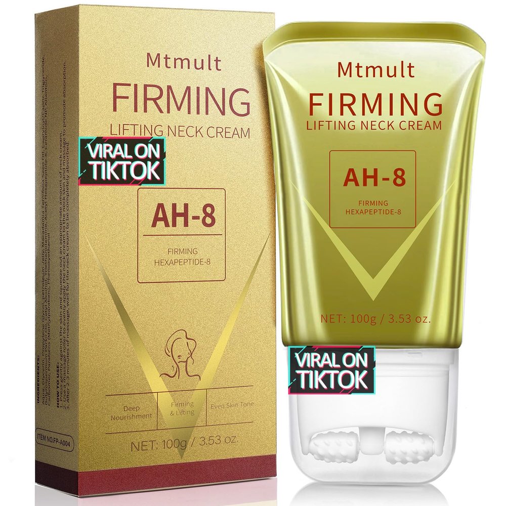 Mtmult AH-8 Firming Neck Cream, Neck Creams for Tightening and Firming, Neck Cream Tightening Lifting Sagging Skin, Hydrolyzed Collagen, Ceramide NP, Allantoin, Lifting Cream for Women & Men (Pack 1)