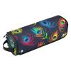 2 in 1 Hair Tools Organizer with Removable Heat Resistant Mat Waterproof Flat Curling Irong Travel Organizer for Straigheners, Curling Iron, Hair Dryer, Colorful Peacock Feathers Women view 1