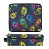 2 in 1 Hair Tools Organizer with Removable Heat Resistant Mat Waterproof Flat Curling Irong Travel Organizer for Straigheners, Curling Iron, Hair Dryer, Colorful Peacock Feathers Women view 3