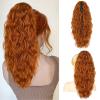 RONTAYA Ponytail Extension, Ginger Orange Claw Clip Ponytail Extensions for Women, Multi Layered Fluffy Thick Wavy Jaw Clip in Fake Pony Tails Fake Hair Soft Synthetic Hairpiece view 1
