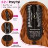 RONTAYA Ponytail Extension, Ginger Orange Claw Clip Ponytail Extensions for Women, Multi Layered Fluffy Thick Wavy Jaw Clip in Fake Pony Tails Fake Hair Soft Synthetic Hairpiece view 3