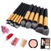 10-Piece Premium Makeup Brush Set Black Gold view 2