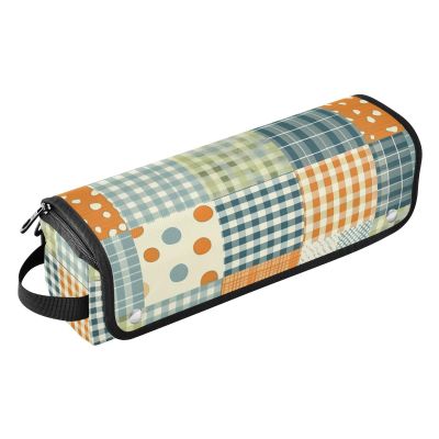 2 in 1 Hair Tools Organizer and Heat Resistant Mat with Zipper Dustproof Travel Hair Straightener Bag for Flat Irons, Straighteners, Curling Irons, Vintage Patchwork Pattern Portable