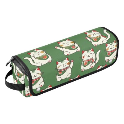 2 in 1 Hair Tools Organizer and Heat Resistant Mat with Zipper Dustproof Travel Hair Straightener Bag for Flat Iron Hot Tools and Haircare Accessories, Japanese Lucky Cat Travel Essentials