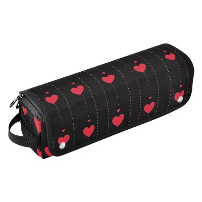 2 in 1 Hair Tools Organizer with Heat Resistant Mat Large Capacity Hair Straighteners Organizer for Curling Iron Straightener Flat Hair Dryer, Stripe Simple Line Art Heart Valentine Travel