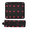 2 in 1 Hair Tools Organizer with Heat Resistant Mat Large Capacity Hair Straighteners Organizer for Curling Iron Straightener Flat Hair Dryer, Stripe Simple Line Art Heart Valentine Travel view 3