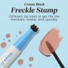 2 in1 Freckle Blush Pen, Dark Brown Faux Freckle Stamp Pen Coral Orange Liquid Blush for Natural Sunkissed Makeup, Face Natural Lifelike Waterproof Long Lasting Quick Dry Fake Freck Tint Marker Pen view 3